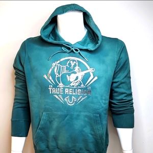 TRUE RELIGION GREEN  SWEATSHIRT EITH SILVER LOGO, UNISEX